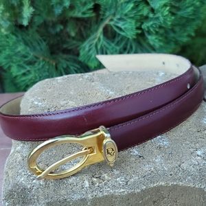 Christian Dior Leather Gold Logo Belt sz Small